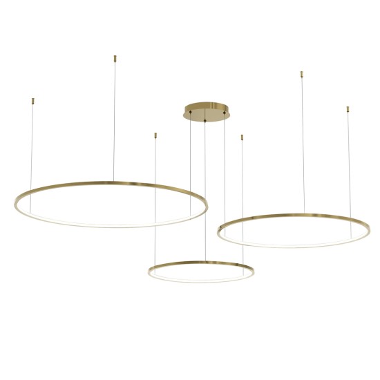 Τρίφωτο Κρεμαστό Φωτιστικό LED SATURNO 100W 4000K Χρυσό 180cm - Milagro ML0847 Τρίφωτο Κρεμαστό Φωτιστικό LED SATURNO 100W 4000K Χρυσό 180cm - Milagro ML0847