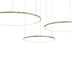 Τρίφωτο Κρεμαστό Φωτιστικό LED SATURNO 100W 4000K Χρυσό 180cm - Milagro ML0847