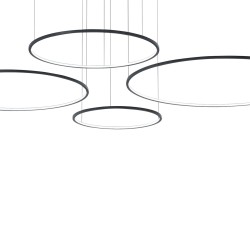 Τετράφωτο Κρεμαστό Φωτιστικό LED SATURNO 120W 4000K Μαύρο 220cm - Milagro ML0848