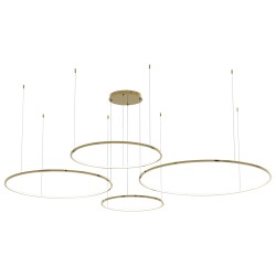 Τετράφωτο Κρεμαστό Φωτιστικό LED SATURNO 120W 4000K Χρυσό 220cm - Milagro ML0849