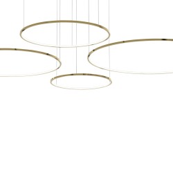 Τετράφωτο Κρεμαστό Φωτιστικό LED SATURNO 120W 4000K Χρυσό 220cm - Milagro ML0849