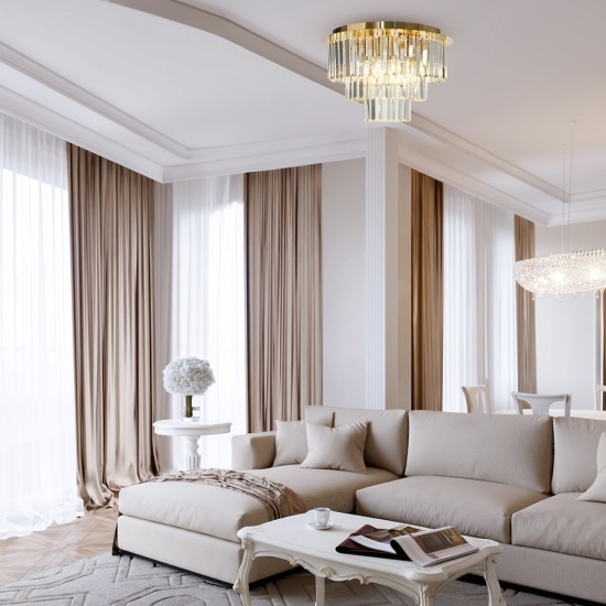 Φωτιστικό Οροφής Milano Χρυσό Κρυστάλλινο 6xE14 ML1023 Φωτιστικό Οροφής Milano Χρυσό Κρυστάλλινο 6xE14 ML1023