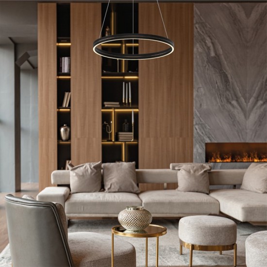 Κρεμαστό Φωτιστικό LED Gravity Μαύρο–Χρυσό 36W 4000K – Milagro ML1183