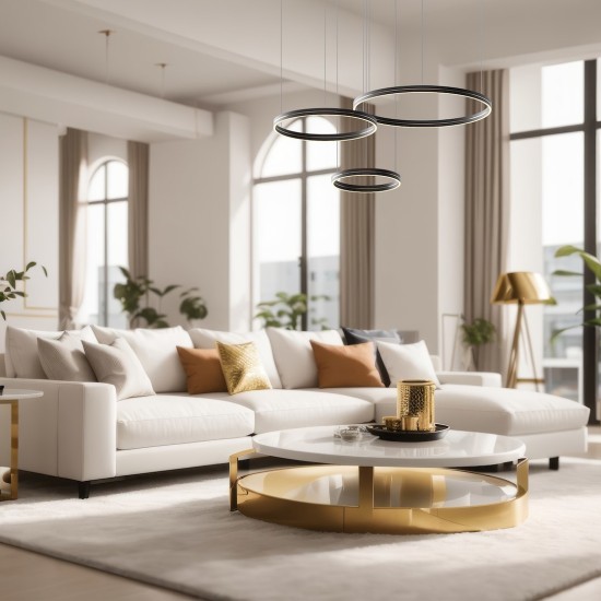 Κρεμαστό Φωτιστικό LED Gravity Μαύρο–Χρυσό 108W 4000K – Milagro ML1185