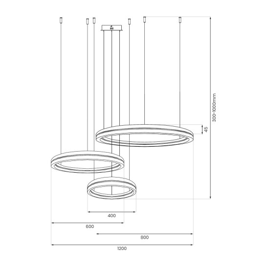 Κρεμαστό Φωτιστικό LED Gravity Μαύρο–Χρυσό 108W 4000K – Milagro ML1185