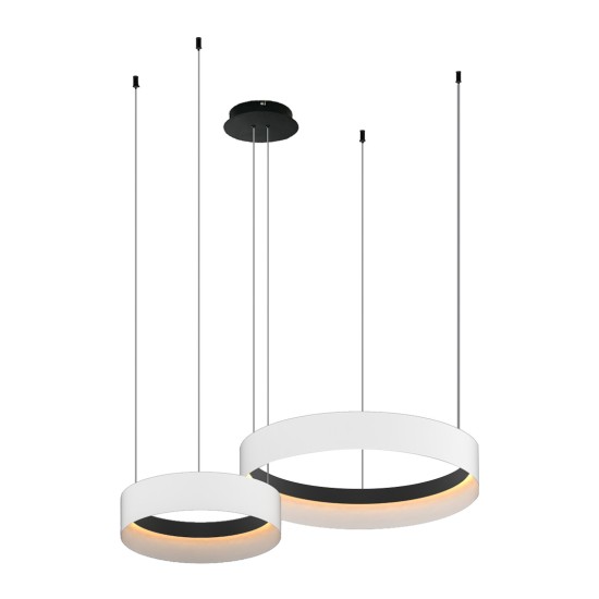Κρεμαστό Φωτιστικό LED Orbita Λευκό–Μαύρο 72W 4000K – Milagro ML1187