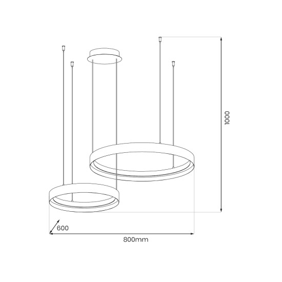 Κρεμαστό Φωτιστικό LED Orbita Λευκό–Μαύρο 72W 4000K – Milagro ML1187