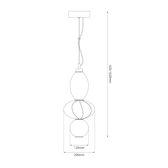 Κρεμαστό Φωτιστικό ASCOLI 18W LED Multicolor Ø20cm 3000K