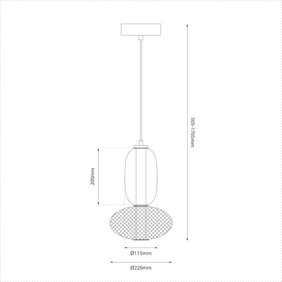 Κρεμαστό Φωτιστικό ARAME 15W LED Μαύρο 3000K