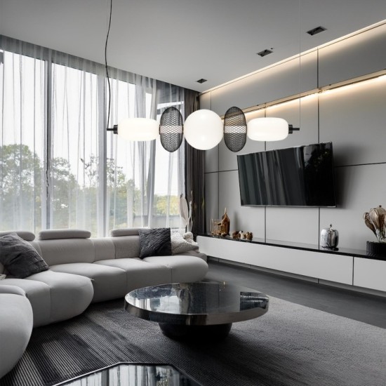 Κρεμαστό Φωτιστικό ARAME 32W LED Μαύρο 3000K