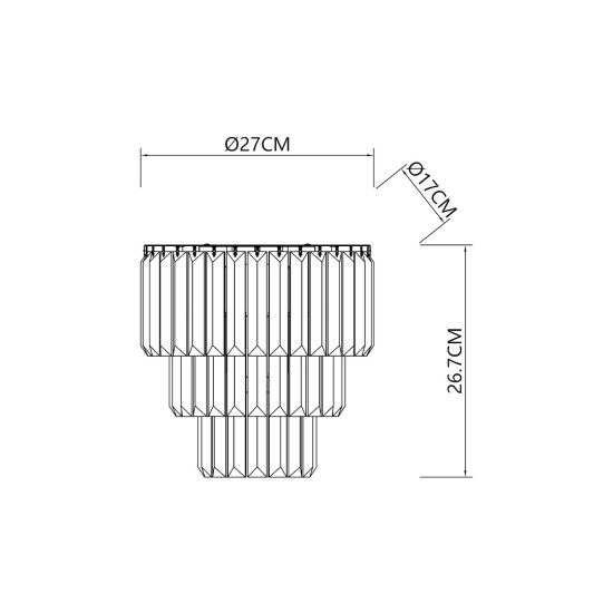 Απλίκα Τοίχου Milano Χρυσή Κρυστάλλινη 2xE14 ML1495