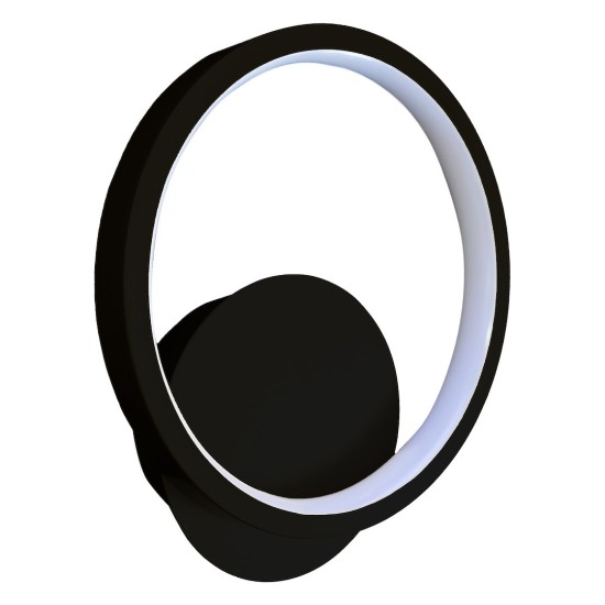 Μοντέρνα LED Απλίκα Τοίχου Hoop Μαύρη 7W 4000K – Milagro ML1540