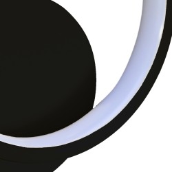 Μοντέρνα LED Απλίκα Τοίχου Hoop Μαύρη 7W 4000K – Milagro ML1540