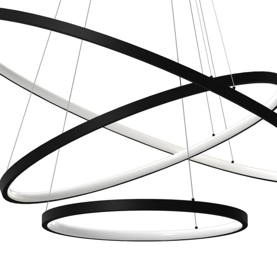 Κρεμαστό Φωτιστικό LED Hoop Μαύρο 93W 4000K – Milagro ML1543
