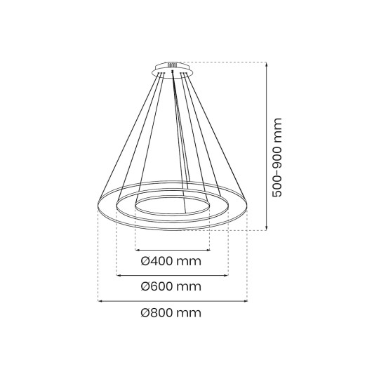 Κρεμαστό Φωτιστικό LED Hoop Μαύρο 93W 4000K – Milagro ML1543