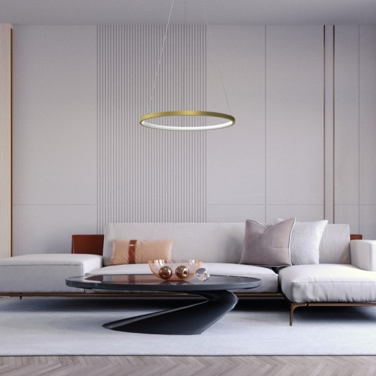 Κρεμαστό Φωτιστικό LED Hoop Χρυσό 27W 4000K – Milagro ML1545