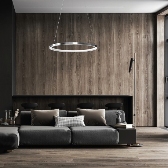 Κρεμαστό Φωτιστικό LED Hoop Χρωμέ 27W 4000K – Milagro ML1549