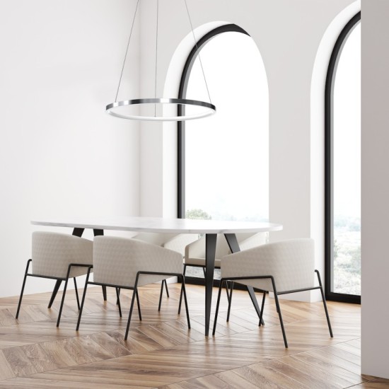 Κρεμαστό Φωτιστικό LED Hoop Χρωμέ 27W 4000K – Milagro ML1549