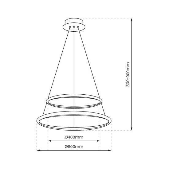 Κρεμαστό Φωτιστικό LED Hoop Χρωμέ 51W 4000K – Milagro ML1550