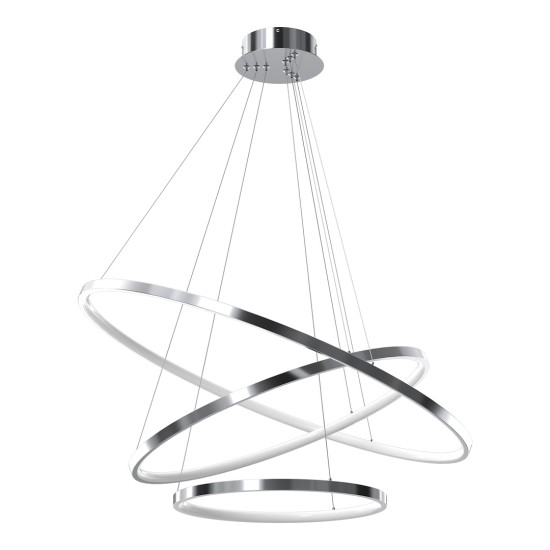 Κρεμαστό Φωτιστικό LED Hoop Χρωμέ 93W 4000K – Milagro ML1551