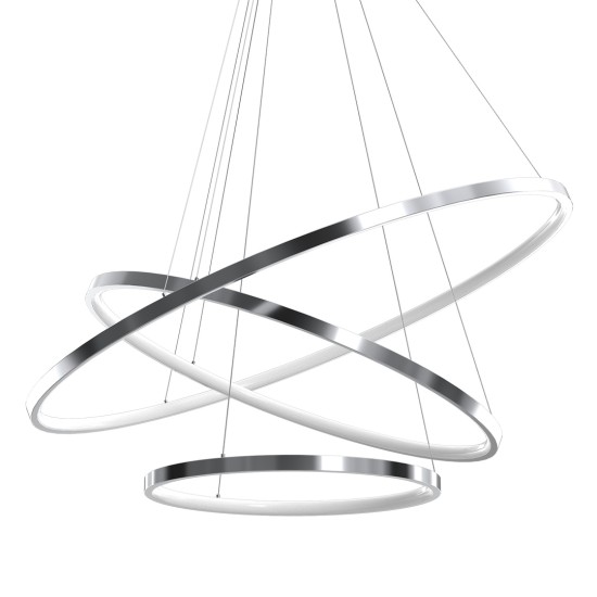 Κρεμαστό Φωτιστικό LED Hoop Χρωμέ 93W 4000K – Milagro ML1551