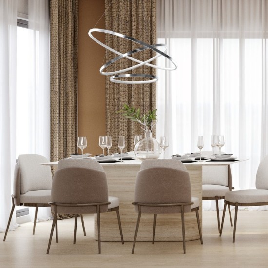 Κρεμαστό Φωτιστικό LED Hoop Χρωμέ 93W 4000K – Milagro ML1551