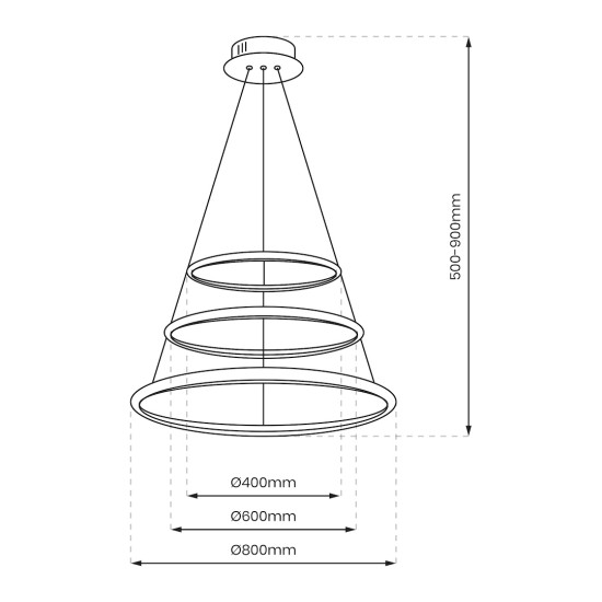 Κρεμαστό Φωτιστικό LED Hoop Χρωμέ 93W 4000K – Milagro ML1551
