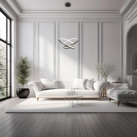 Κρεμαστό Φωτιστικό LED Empoli 55W 4000K Μαύρο Ø60 cm – ML1573