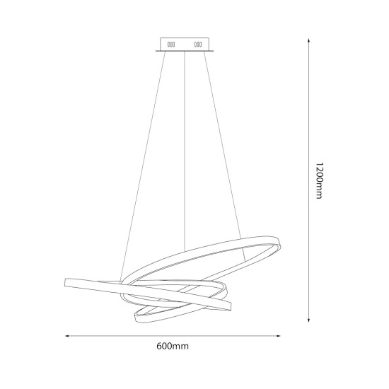 Κρεμαστό Φωτιστικό LED Empoli 55W 4000K Μαύρο Ø60 cm – ML1573