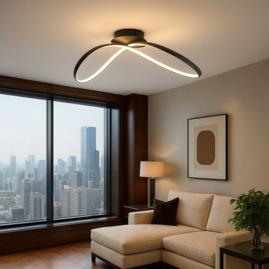Πλαφονιέρα LED INFINITY 21W 4000K Μαύρη 70cm - Milagro ML1574