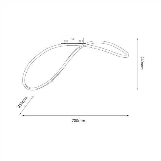 Πλαφονιέρα LED INFINITY 21W 4000K Μαύρη 70cm - Milagro ML1574