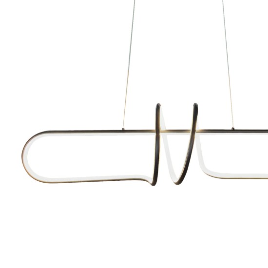 Κρεμαστό Φωτιστικό LED VERTIGO Μαύρο–Χρυσό 54W 4000K – Milagro