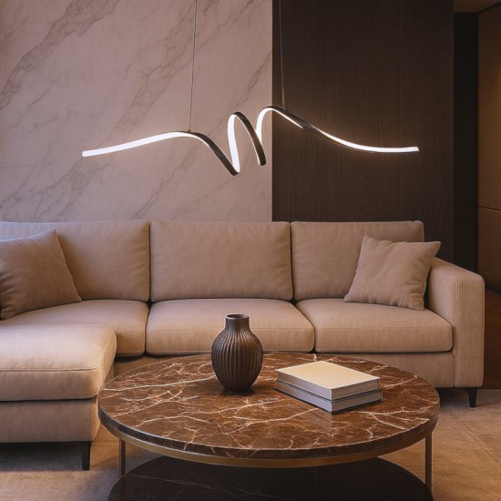 Κρεμαστό Φωτιστικό LED LOOP Μαύρο 28W 4000K – Milagro