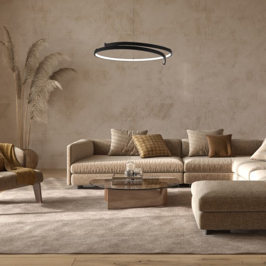Κρεμαστό Φωτιστικό LED Lorenzo 35W 4000K Μαύρο Ø55 cm – ML1583