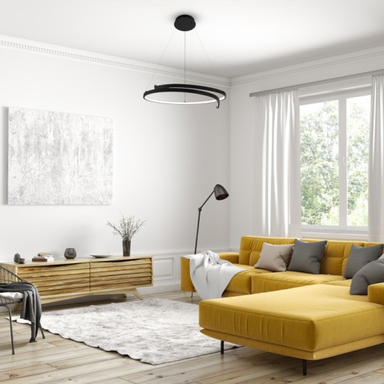 Κρεμαστό Φωτιστικό LED Lorenzo 35W 4000K Μαύρο Ø55 cm – ML1583