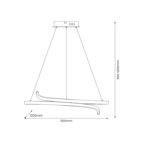 Κρεμαστό Φωτιστικό LED Lorenzo 35W 4000K Μαύρο Ø55 cm – ML1583