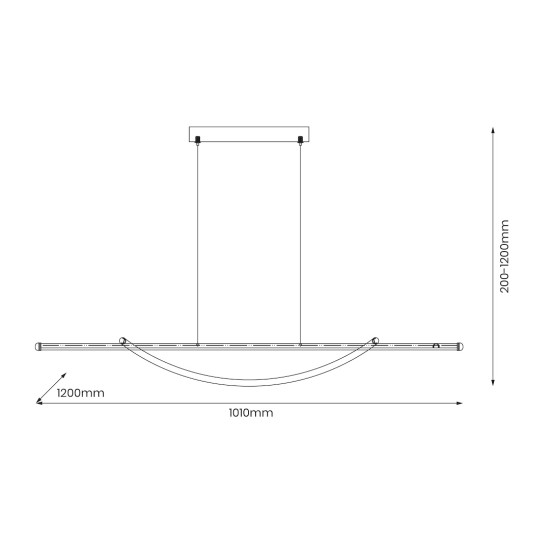Γραμμικό Κρεμαστό Φωτιστικό LED Ambar 35W 4000K Μαύρο 101 cm – ML1584