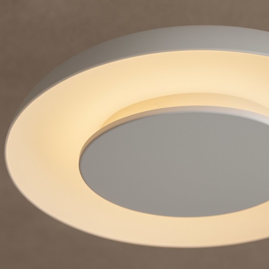 Πλαφονιέρα Οροφής LED Piattino 30W Ø40cm 3CCT 3000K-4000K-6000K Λευκή - Milagro ML1810