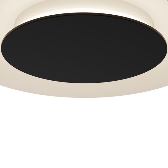 Πλαφονιέρα Οροφής LED Piattino 30W Ø40cm 3CCT 3000K-4000K-6000K Μαύρη - Milagro ML1811