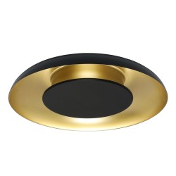 Πλαφονιέρα Οροφής LED Piattino 30W Ø40cm 3CCT Μαύρο-Χρυσό - Milagro ML1812
