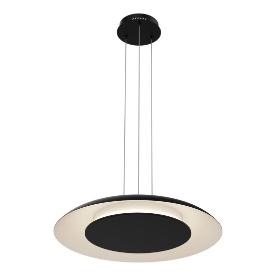 Κρεμαστό Φωτιστικό LED Piattino 30W 3CCT Μαύρο Ø40 cm – ML1814