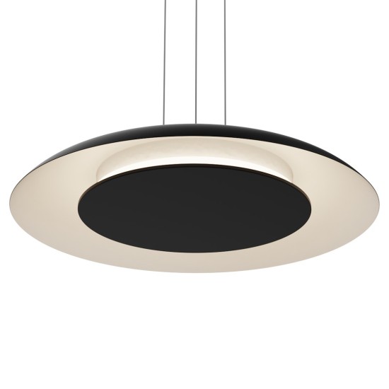 Κρεμαστό Φωτιστικό LED Piattino 30W 3CCT Μαύρο Ø40 cm – ML1814