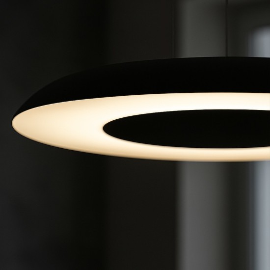 Κρεμαστό Φωτιστικό LED Piattino 30W 3CCT Μαύρο Ø40 cm – ML1814