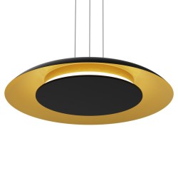 Κρεμαστό Φωτιστικό LED Piattino 30W 3CCT Μαύρο–Χρυσό Ø40 cm – ML1815