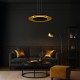 Κρεμαστό Φωτιστικό LED Piattino 30W 3CCT Μαύρο–Χρυσό Ø40 cm – ML1815