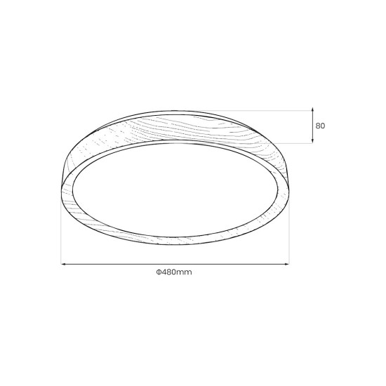 Πλαφονιέρα LED ORINOKO 36W Ø48cm 4000K – Όψη Ξύλου