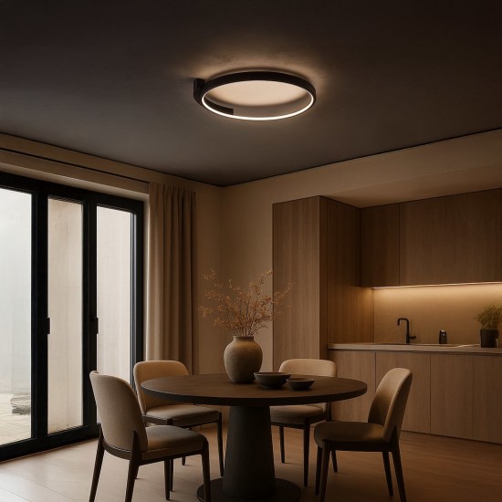 Φωτιστικό Οροφής Luna Μαύρο LED 18W ML1843