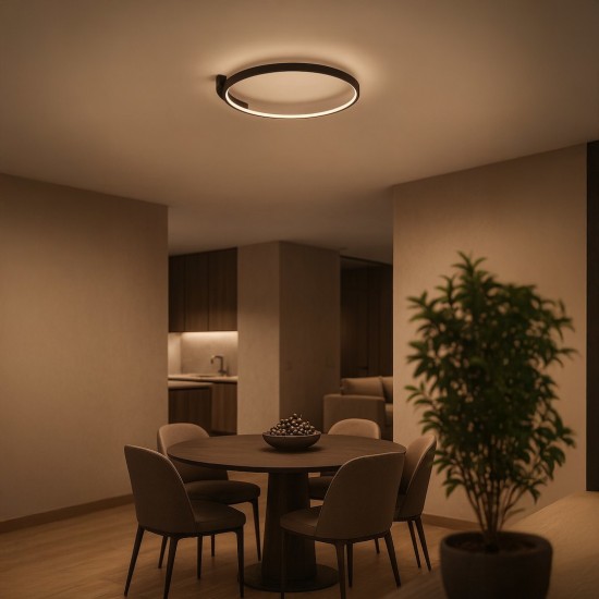 Φωτιστικό Οροφής Luna Μαύρο LED 18W ML1843