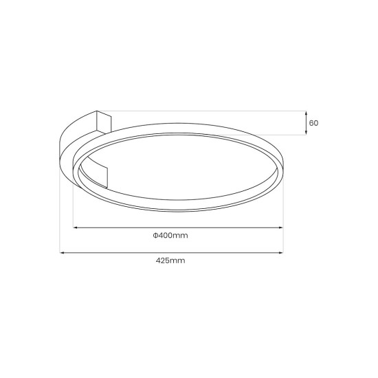 Φωτιστικό Οροφής Luna Μαύρο LED 18W ML1843