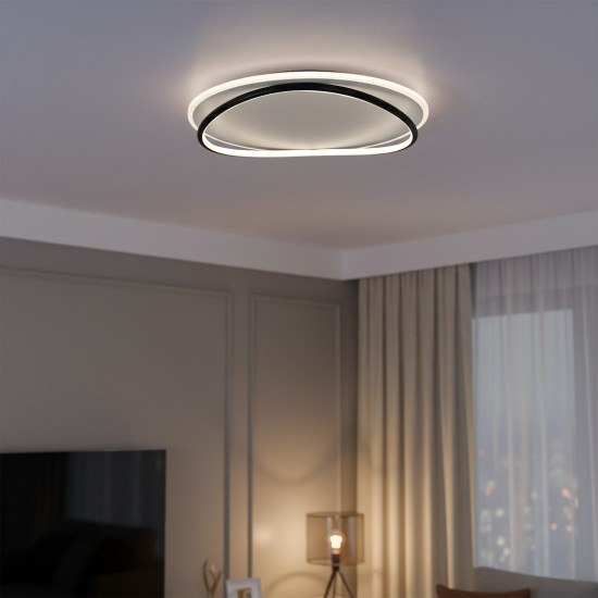 Φωτιστικό Οροφής LED HALO Μαύρο–Λευκό 38W 4000K – Milagro